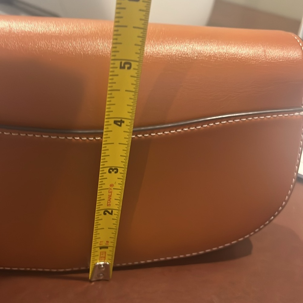 Coach Brown Leather Crossbody Bag with Gold Accents - Picture 9 of 10